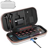 Auarte [Charge inside Carrying Case for Switch 2/OLED/Switch 1-White | Adapter and for Joy Cons Storage Case, Travel Cases for Nintendo Switch 2 Console with 22 Game Card Storage