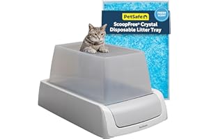 PetSafe ScoopFree Crystal Pro Self-Cleaning Cat Litter Box - Hands-Free Cleanup with Disposable Crystal Litter Trays - Less T