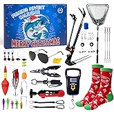 Fishing Advent Calendar 2025, 24 Days Fishing Tackle Advent Calendars, Christmas Countdown Gifts for Adults Men, Teen Boys, Fish Lovers, Dad, Husband, Boyfriend, Brother