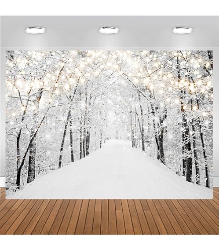 Winter Wonderland Foto-Hintergrund – 2,1 X 1,5 M, Vinyl, Mit Schneeflocken & Glitzer, Für Weihnachtsfotos & Babypartys