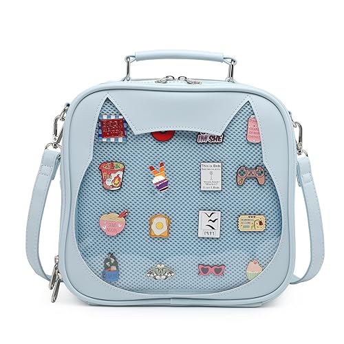 CHERRY SAUCE Cat Ita Bag Crossbody Bag Shoulder Bag Backpack Satchel Kawaii Purse with Pin Display
