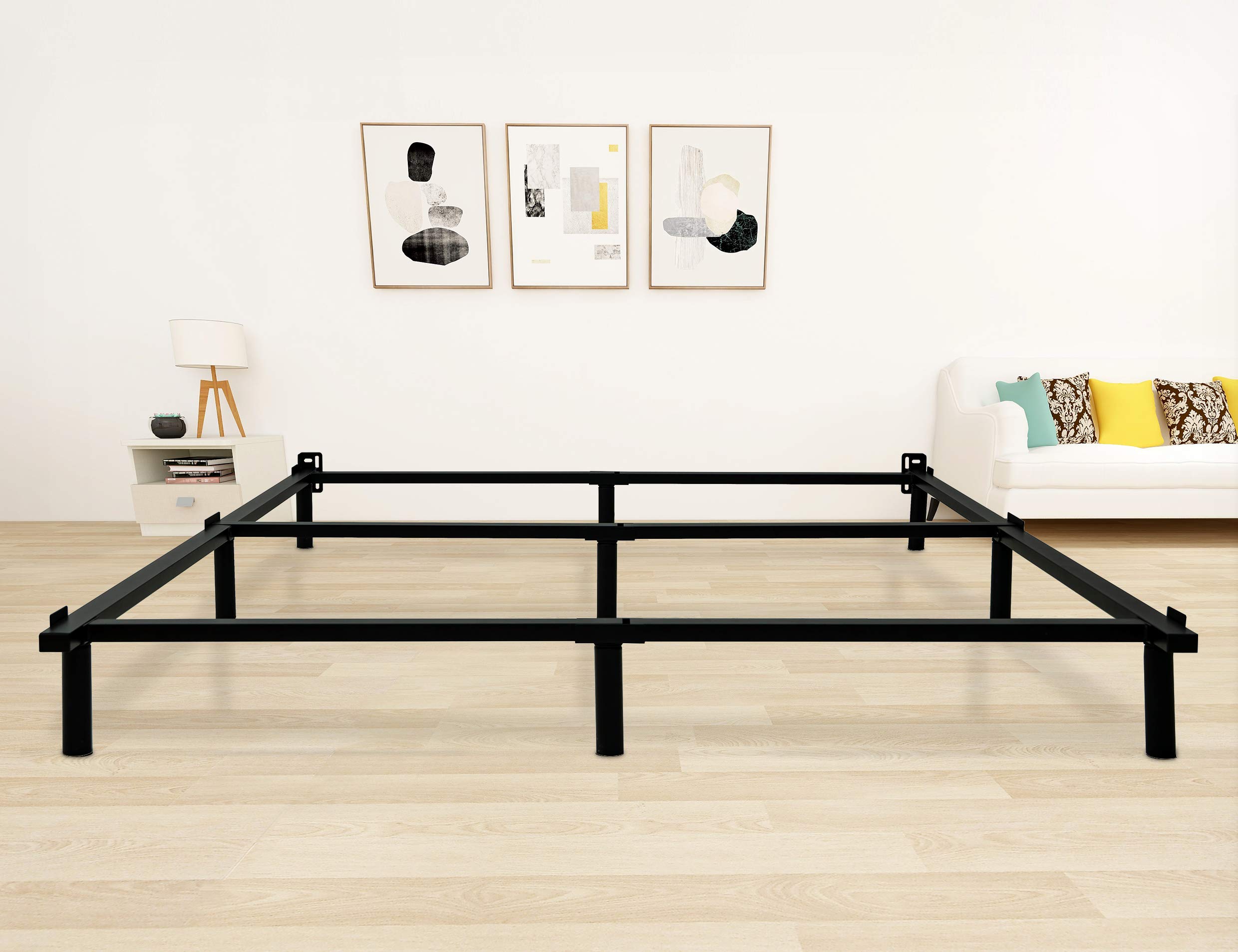 Zizin Full Size Bed Frame For Box Spring Metal Heavy Duty Beds Frames 9 Leg Support Mattress Foundation 7 Inch Steel Smartbase 3000lbs Easy Assemble No Tools Needed Full Buy Online In Bahamas