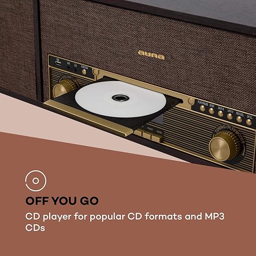 Auna Belle Epoque 1912 Retro Turntable 3 Speeds 33 1 Amazon Co