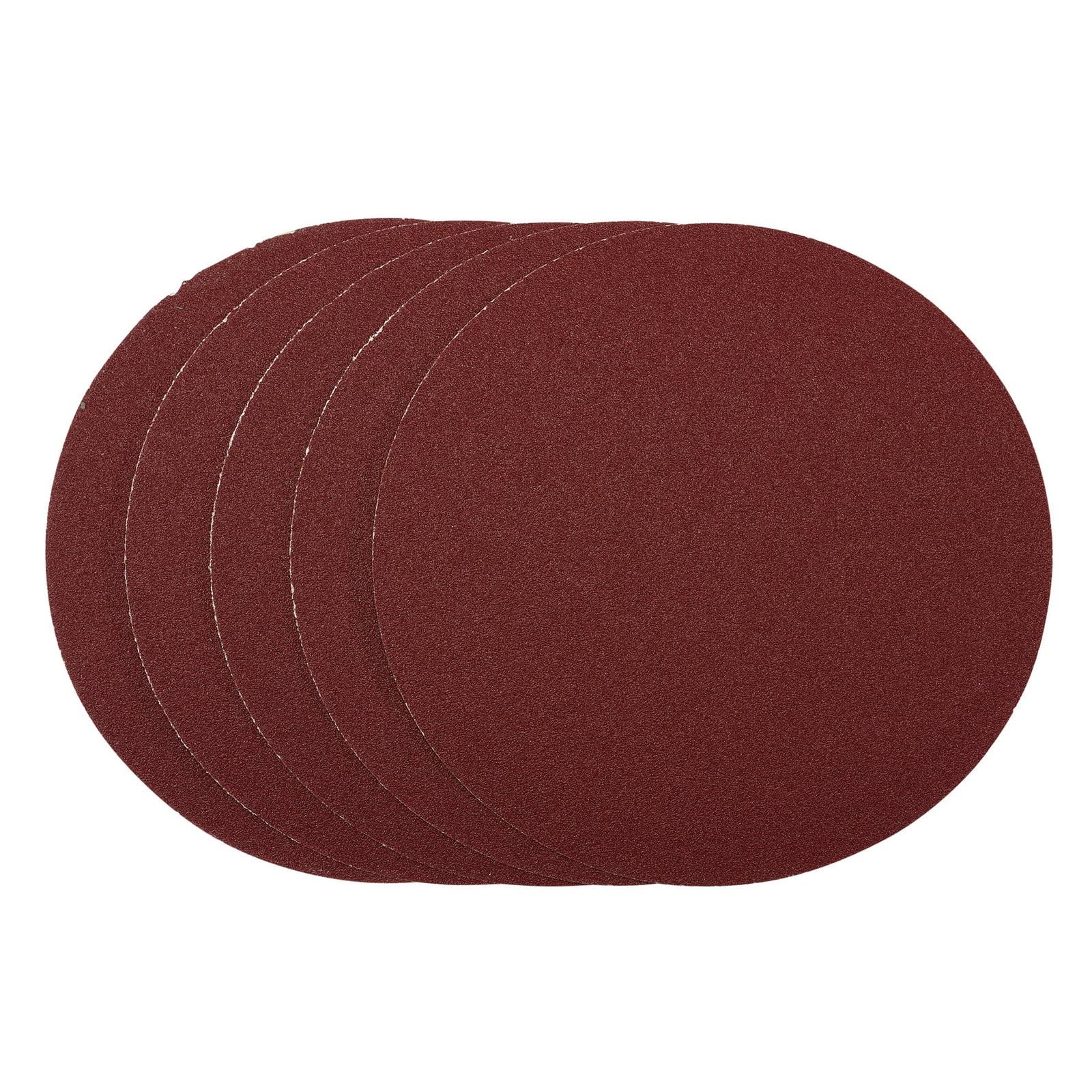 Draper 63026 Sanding Discs, 200mm, 80 Grit, PSA (Pack of 5), Red,One Size