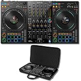 Pioneer DDJ-FLX10 4-Deck DJ Controller Bundle with Headliner HL12007 Lightweight Semi-Hard EVA Case | Rekordbox + Serato DJ Pro | Professional Controller with Custom-Fit Lightweight Protection