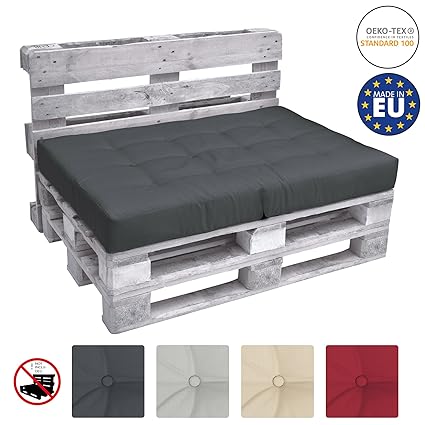 Beautissu Euro Pallet Cushion Eco Elements Large Seat Pad Cushion