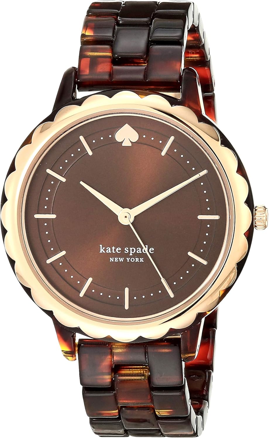 kate spade new york Women's Quartz Watch with Plastic Strap, Brown, 16