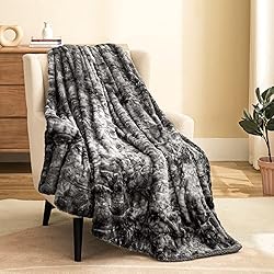 joybest Faux Fur Throw Blanket for Couch, Tie-Dye