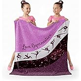 RKAOZJI Gymnastics Blanket for Girls & Women, Flannel Throw for Gymnasts, Team & Gymnastics Lovers (Pink,50"x60")