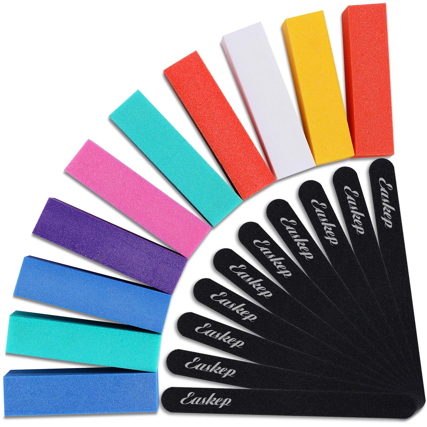 30Pcs Professional Nail Files and Buffer, Easkep Manicure Tools Kit Rectangular Art Care Buffer Block Tools 100/180 Grit : Beauty