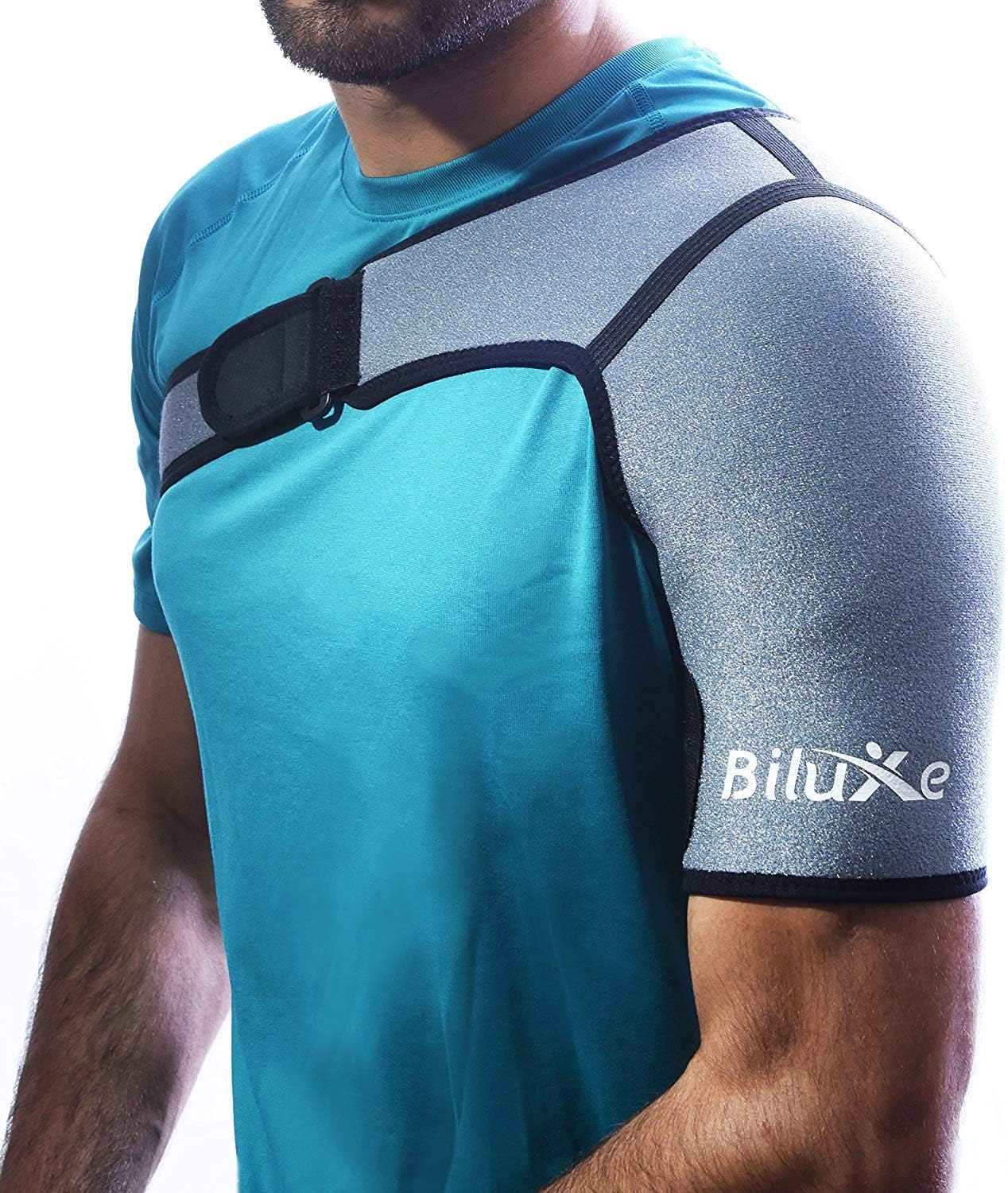 Shoulder Brace - Adjustable Support for Men and Women - Neoprene Compression Sleeve - Relieves Pain for Rotator Cuff Injury, Dislocated Joint, Sport Injuries - Left or Right Compatible - Large Size