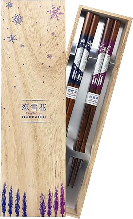 Amazon 恋雪花 北海道 ギフト 夫婦箸 若狭塗 結婚祝い ペア セット 箸 木箱 お箸 誕生日 敬老の日 プレゼント ノースマート 箸 通販
