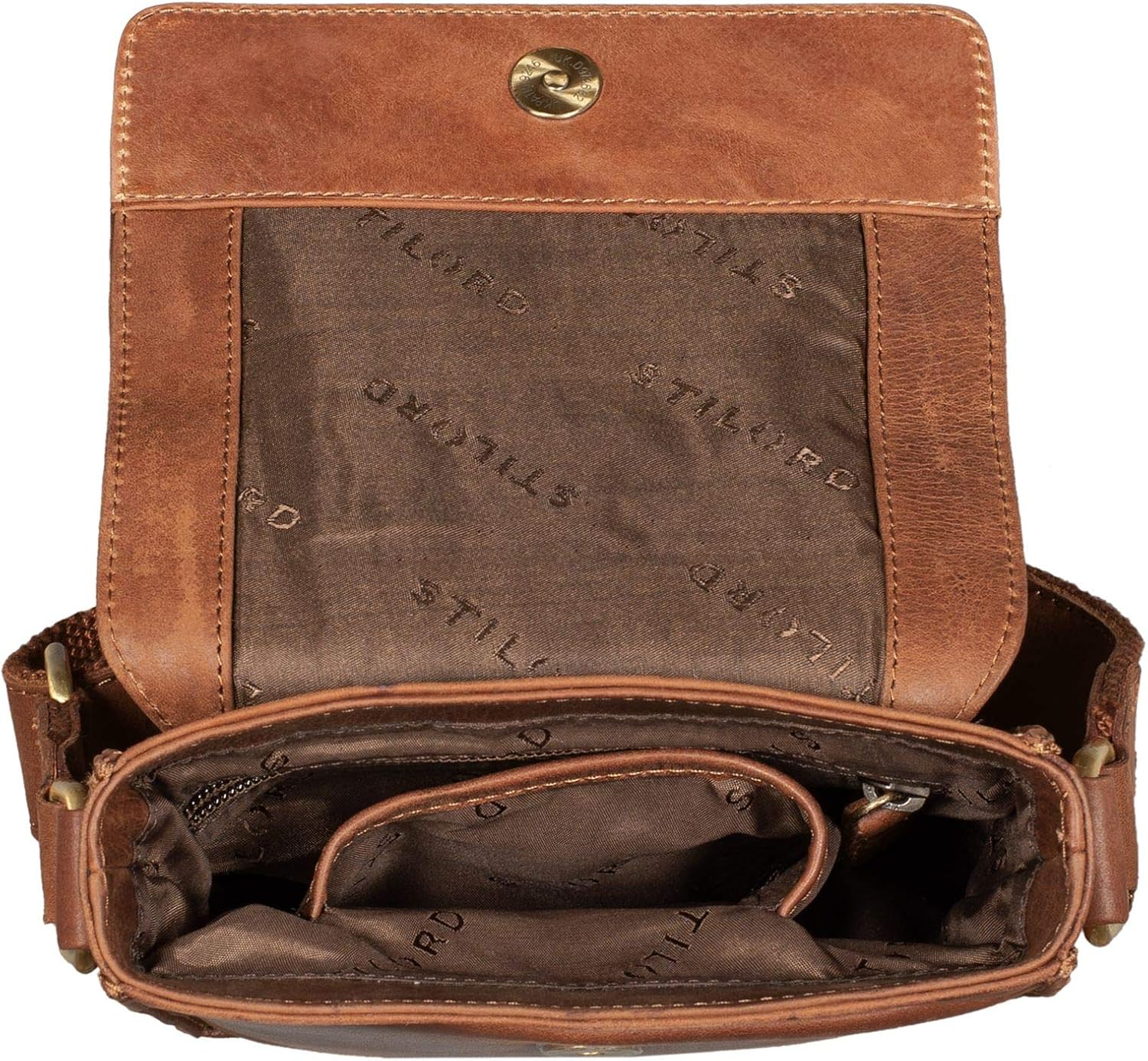 STILORD "Nate Messenger Bag Leather Small For Men Vintage Cross Body Suitable for 7 Inch Tablets Satchel Genuine Leather Colour:andorra - Image 5