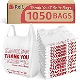 Reli. Plastic Bags Thank You (1050 Count) | White Grocery Bags with Handles | Shopping (Plastic)