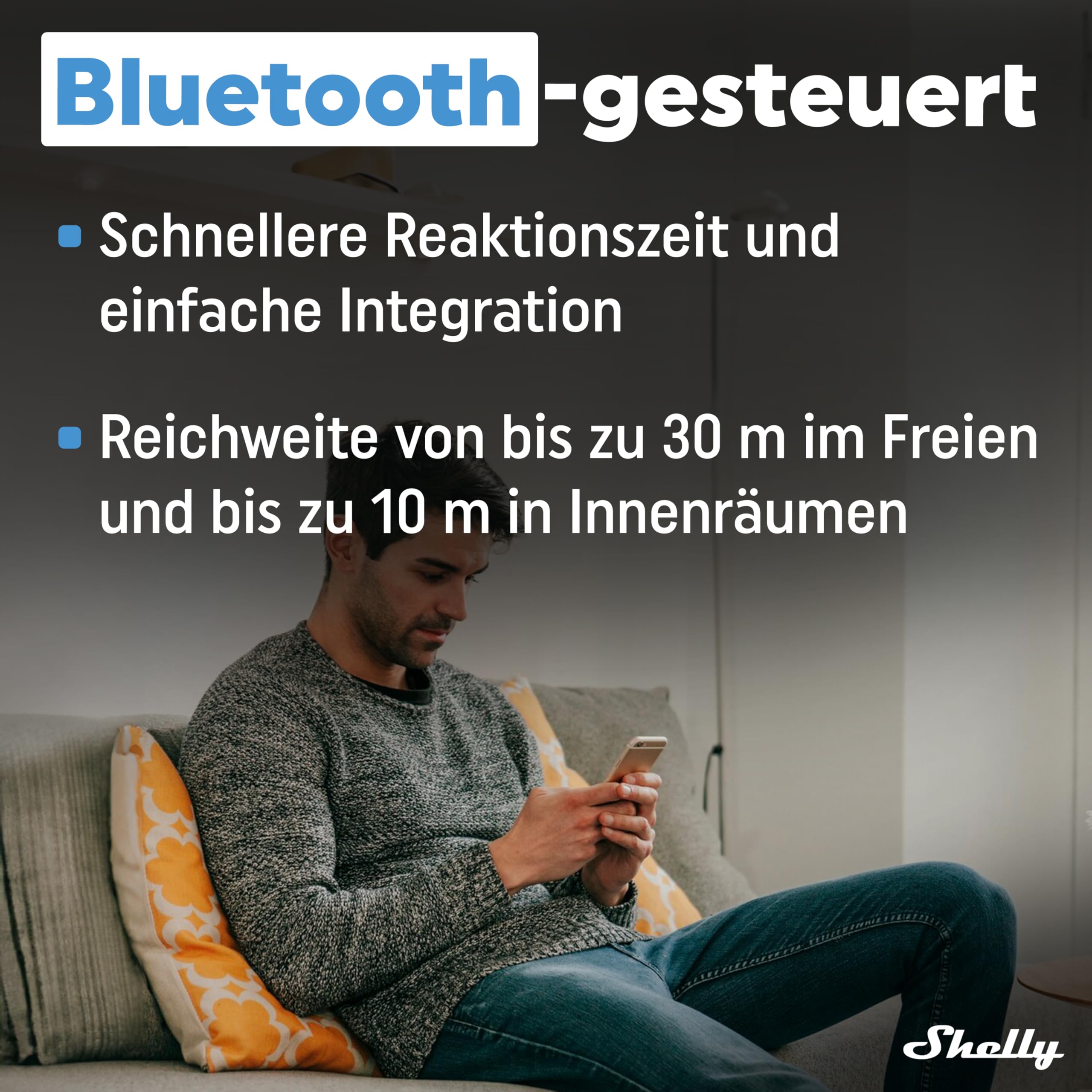 Shelly BLU Wall Switch 4 Stand-Alone - Bluetooth-Schalter, Кeine Verkabelung Еrforderlich, Beleuchtung, Multi-Klick, Starke Verschlüsselung, Alexa & Google Home, Bluetooth Gateway Erforderlich 4