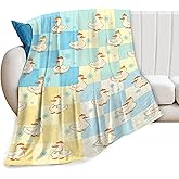 Funny Duck Blanket Cute Duck Throw Blanket Soft Cozy Fleece Fuzzy Stuff Plush Flannel Gifts for Girls Women Boys Kids Adults 40''x50''