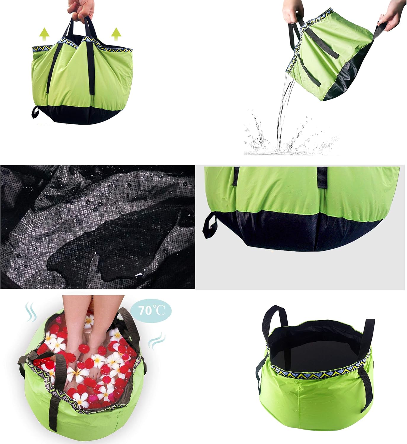 GKSELLING 12L Portable Folding Wash Basin, Lightweight and Durable Compact Collapsible Foldable Water Bucket Container for Camping Hiking Fishing Travelling etc. : Sports & Outdoors
