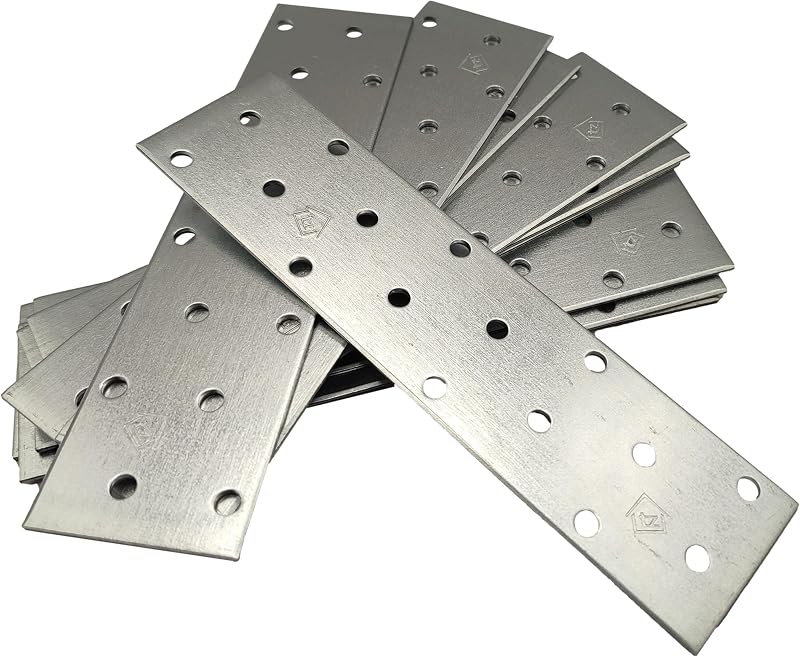 LLB 10pc Galvanised Steel Flat Connector Plates Heavy Duty 6" Wood Timber