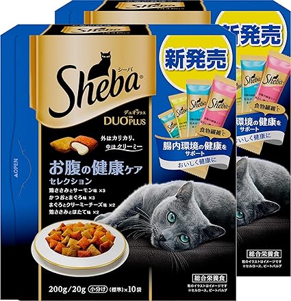 Amazon シーバ Sheba キャットフード デュオプラス お腹の健康ケアセレクション 0g 2個 まとめ買い ドライ 通販