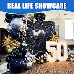 24 Pcs Black Shimmer Wall Backdrop Panels for Party