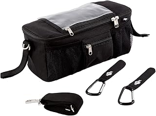 Kinderwagen Organizer und Kinderwagen Clips. Schwarz. BTR