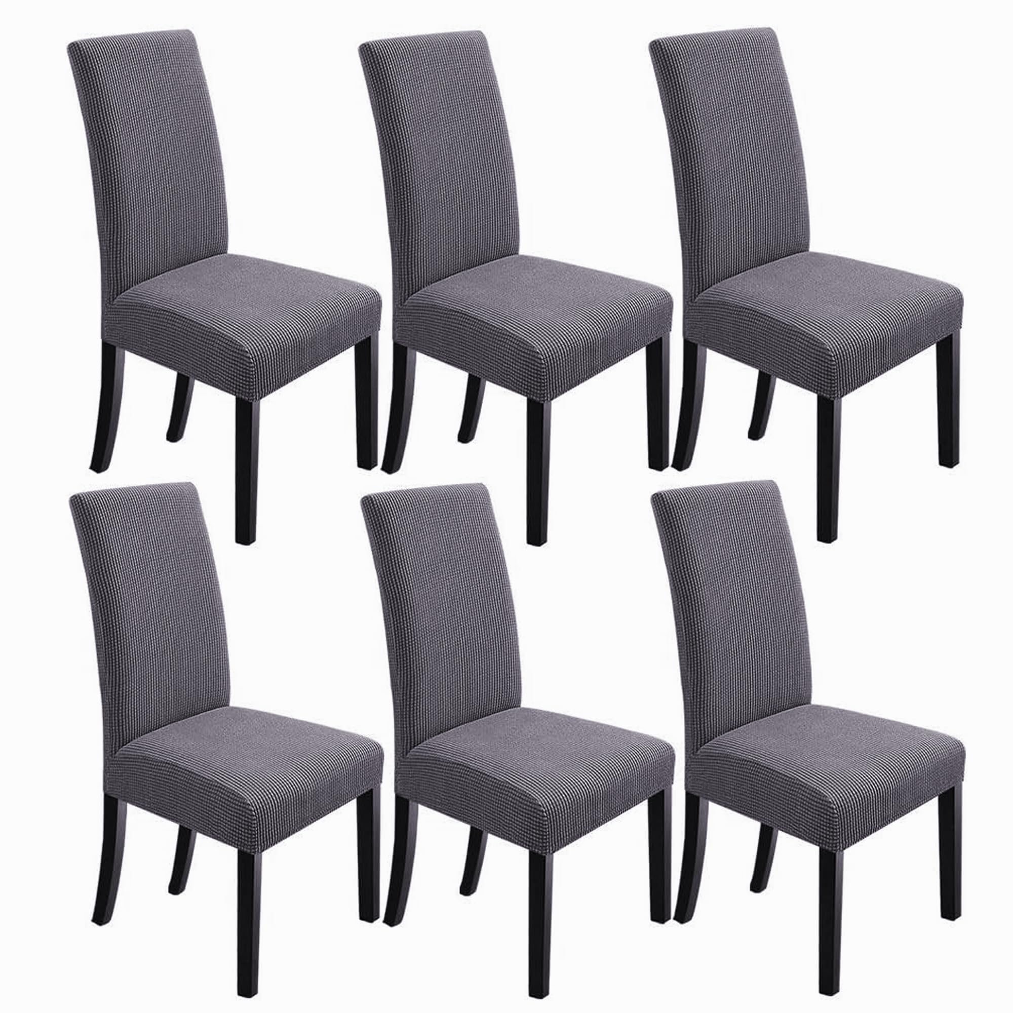 Photo 1 of NORTHERN BROTHERS Chair Covers for Dining Room Set of 6, Stretch Parsons Chair Covers,Washable Spandex Dining Chair Slipcovers Seat Protector for Dining Room,Kitchen,Hotel(Dark Grey)