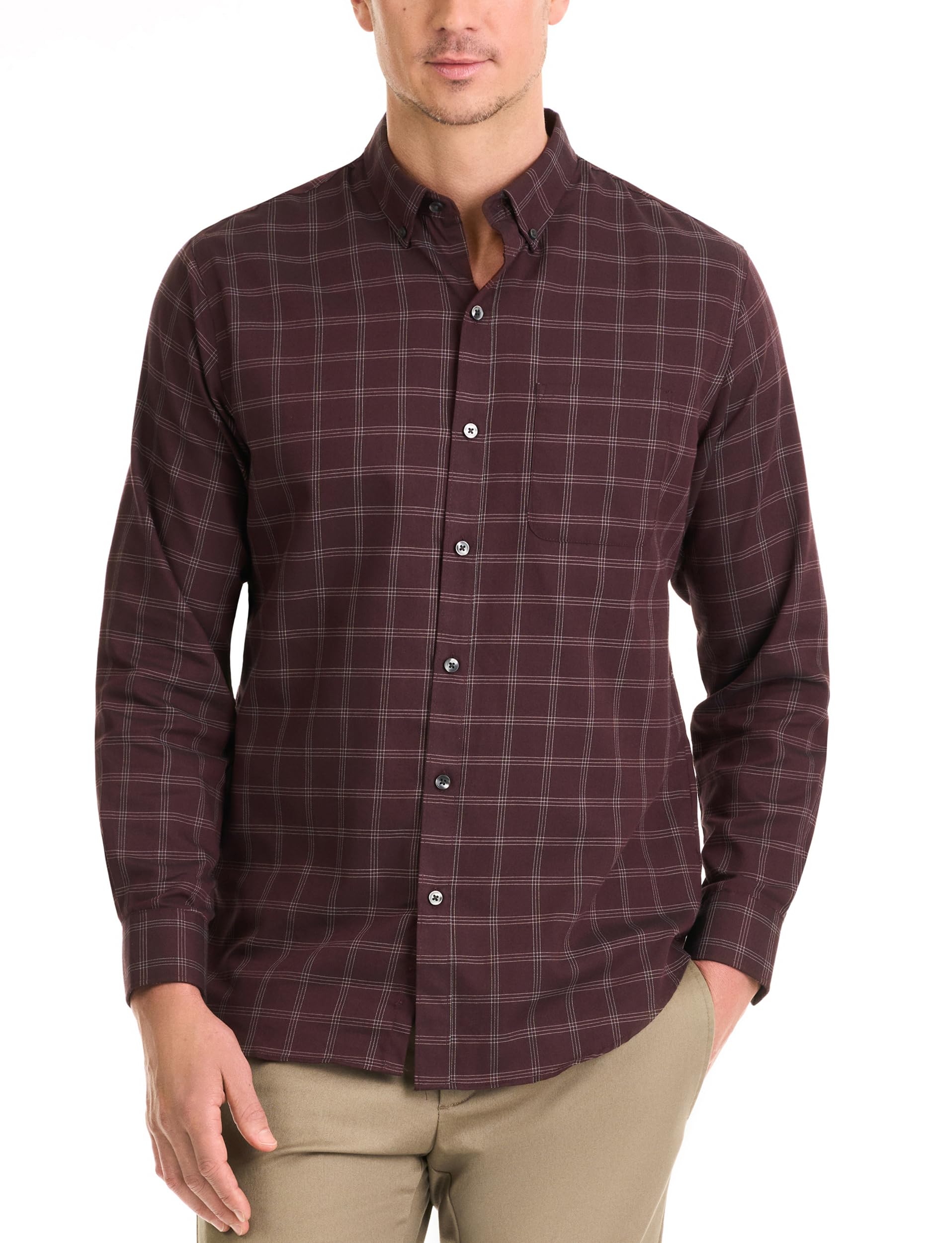 Van Heusen Men’s Fresh Defense Slim-Fit Long Sleeve Dress Shirt – Modern Tailored Look For Office & Formal Wear