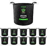 VIVOSUN 10-Pack 3 Gallon Grow Bags, Reinforced Planter Fabric Pots for Gardening Black