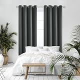 Deconovo Blackout Thermal Eyelet Curtains 52x63 Dark Grey 1 Pair view 5