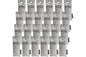 24 Packs Fonday Bamboo Charcoal Deodorizer Bags(60g each), Odor Eliminator & Absorber Air Purifying for Gym Bag Shoe Car Pet Closet