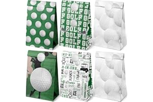 Outego Golf Party Favor Bags – 24 Pcs Golf Gift Bags with 5 Designs, Paper Goodie Bags for Sports Theme Birthday Party Decorations and Golf Event Supplies
