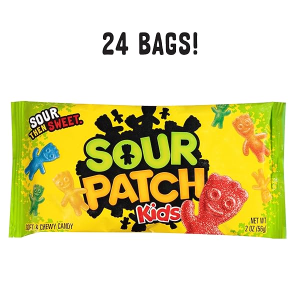 SOUR PATCH KIDS SOFT & CHEWY GUMMY CANDY, BULK CANDY, 24 – 2 OZ BAGS
