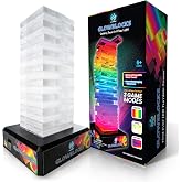 Glowsphere Glowblocks Light-Up Tumbling Tower Game, First Ever LED Building Blocks Stacking Game, Indoor Board Game for Kids and Adults for Family Game Night