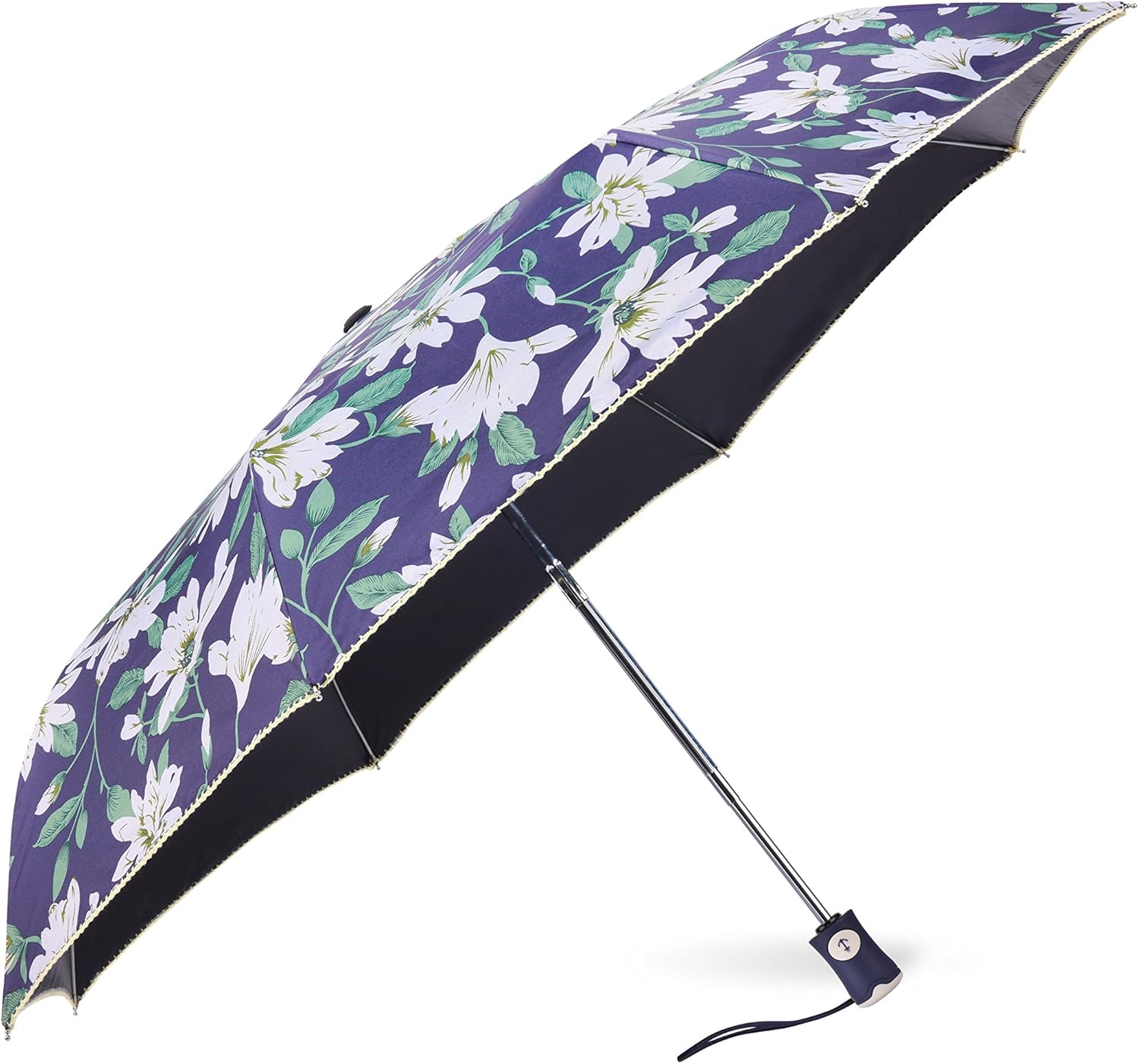 Floral Snowflakes Automatic Folding Umbrella Super Sunscreen Rain