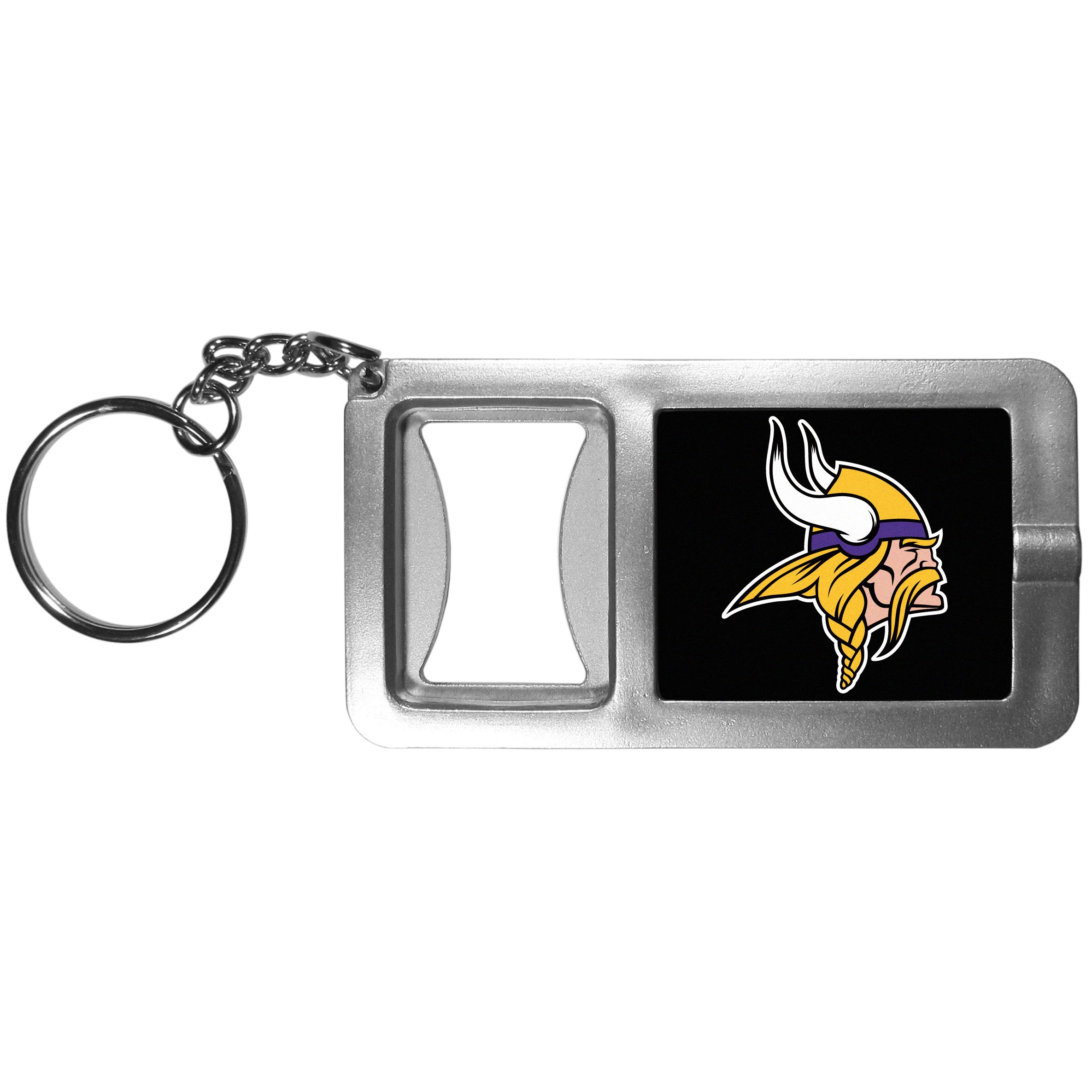 Siskiyou NFL Sports Fan Shop Minnesota Vikings Flashlight Key Chain with Bottle Opener One Size Black