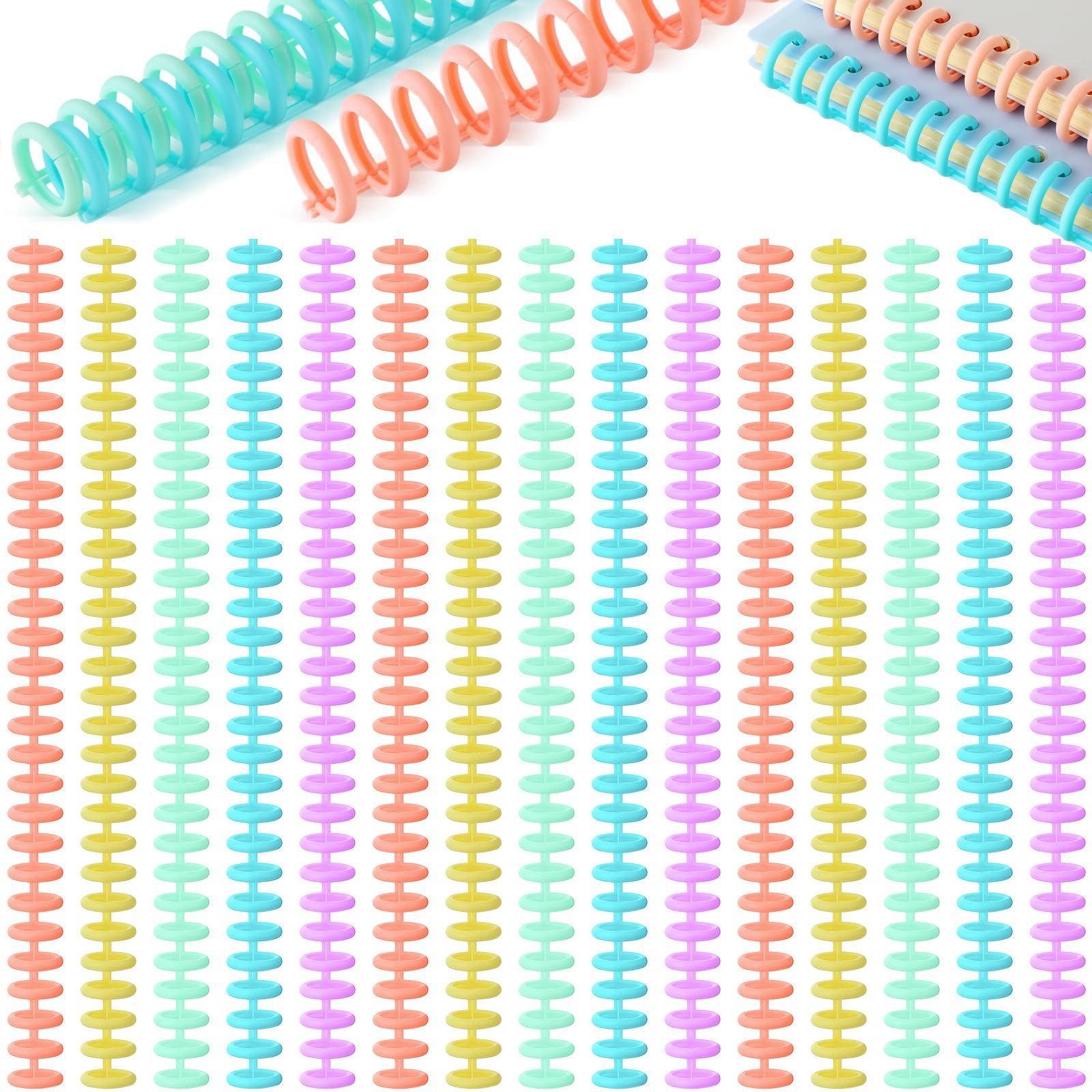 Photo 1 of Skyygemm 50 Pcs Comb Binding Spines 1/2" Diameter 30 Ring Plastic Binder Combs and Spines Binding Easy Edit Spines for Teacher Student Document Notebook File Making, 85 Sheet Capacity, 5 Colors