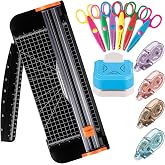Jetec Scrapbook Supplies Kit, Scrapbook Starter Kit | 6 Craft Scissors, A4 Paper Trimmer, 3-in-1 Corner Rounder &amp; 4 Double-sided Tape for Scrapbook Photo Album, for Beginner