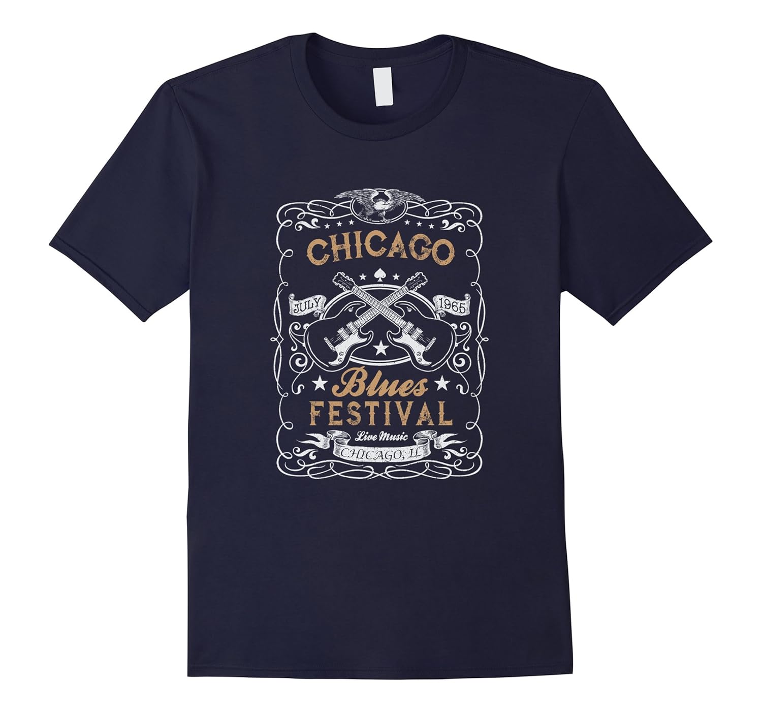 Chicago Blues Festival Blues Guitar T-Shirt-ANZ
