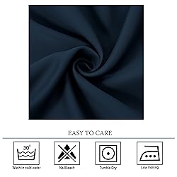 Diraysid Navy Blue Grommet Blackout Curtains for