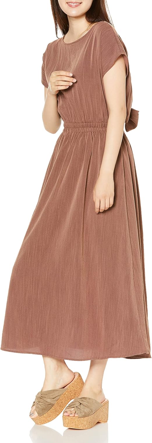 Amazon Co Jp ロペピクニック ワンピ ス Web限定 バックリボンワンピース レディース コゲ茶メイン 日本 38 日本サイズm相当 服 ファッション小物