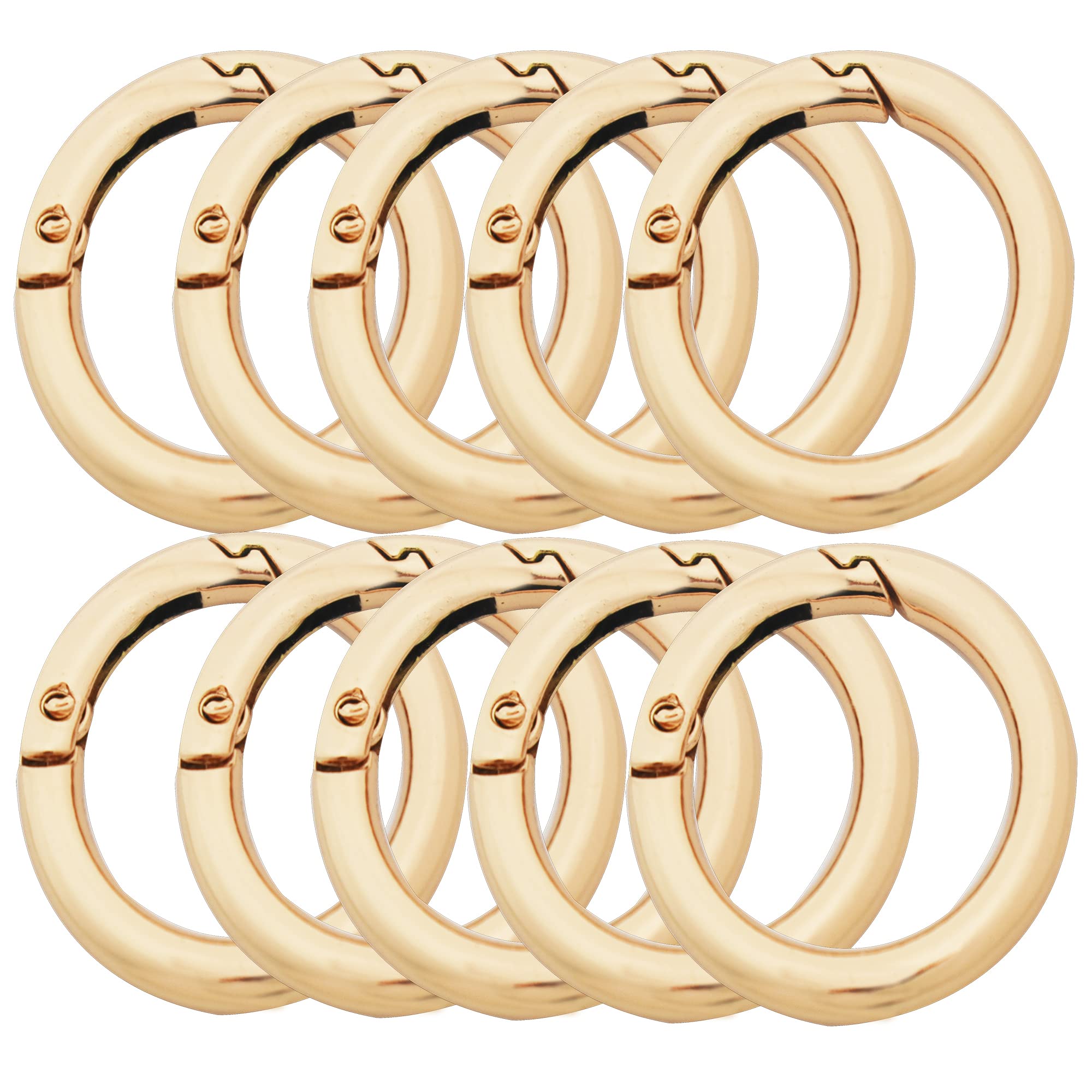 Photo 1 of Bytiyar 10 pcs 1.5 inch (38 mm) Big Round Carabiners Clips Metal Trigger Spring O Rings Snap Hooks DIY Charms Accessory for Keychains Bags Purses Crafts Making,Light Gold Large