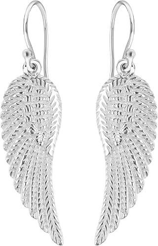 Tuscany Silver Sterling Silver Angel Wing Drop Earrings
