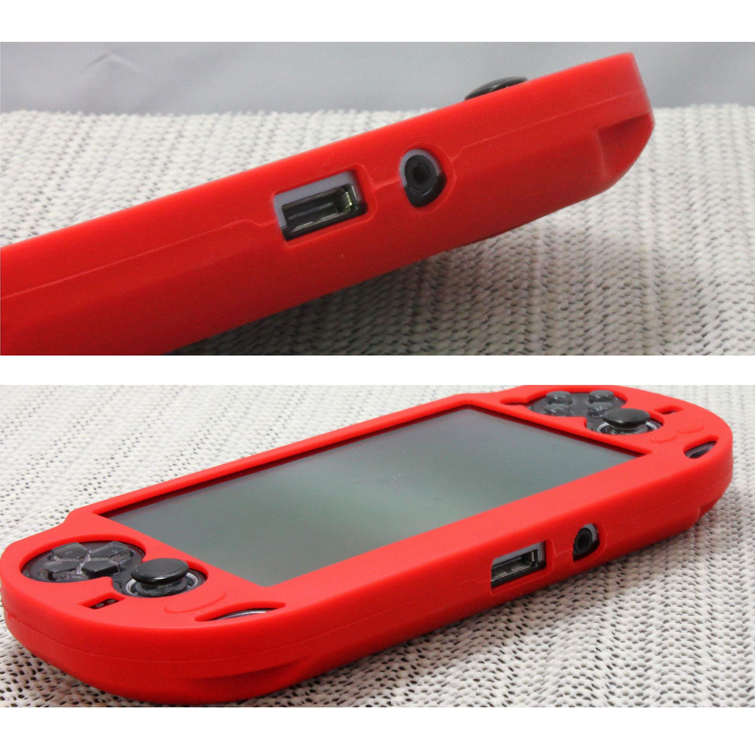 RDFJ PSVita PCH-1000 Protective Case Silicone Protective Cover Protective Frame for PSV1000 (Red)