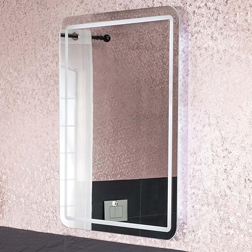 Aquariss 800 x 600mm Illuminated LED Bathroom Mirror with Demister Pad IP44 Amazon.co.uk