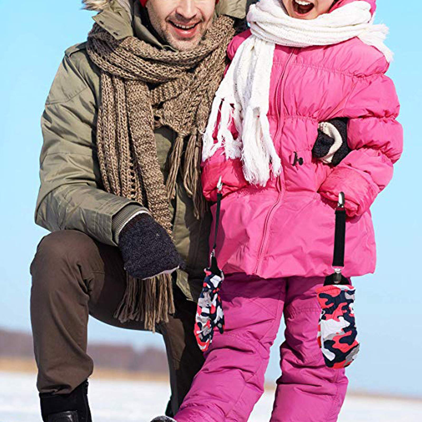 Winter Mitten Clips Elastic Stainless Steel Gloves Clips for Toddler Kids Adults Dress Cinch Sweater Cardigan Shawl Clip