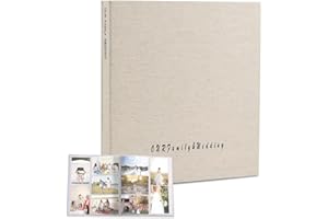 LAXAMOTEL Wedding Photo Album, 4x6 Pictures, 400 Pockets,Natural linen color Cover,Horizontal and Vertical Photos,Photo Album Book for Wedding,Family,Anniversare,Vacation