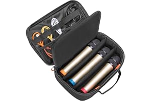 PGmoon 3 Slots Wireless Microphone Carrying Case, Microphone Storage Bag Fits for 3 Mic System Microphones Up to 11’’, Portable Mic case for Singing, Karaoke (Patent Design)