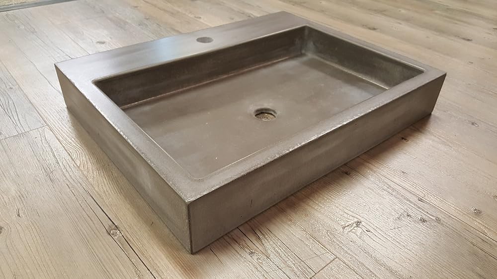 22" Flat Vessel Sink with Extension Handmade