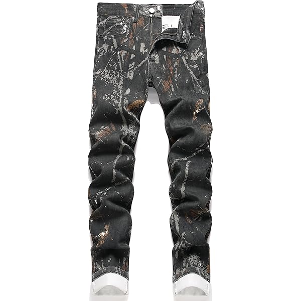 VICTORIOUS Mens Camouflage Skinny Fit Jeans AR169 - Olive