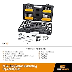 GEARWRENCH 77 Piece SAE/Metric Ratcheting Tap and